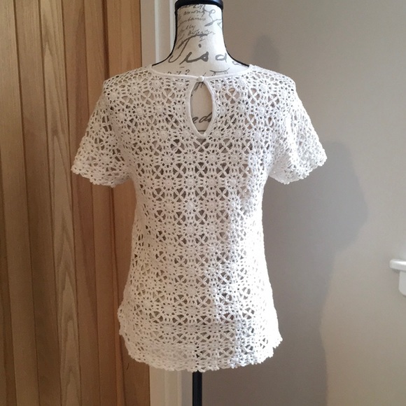 Beautiful Catherine Malandrino Crochet Cotton Knit Top! M - Picture 6 of 12